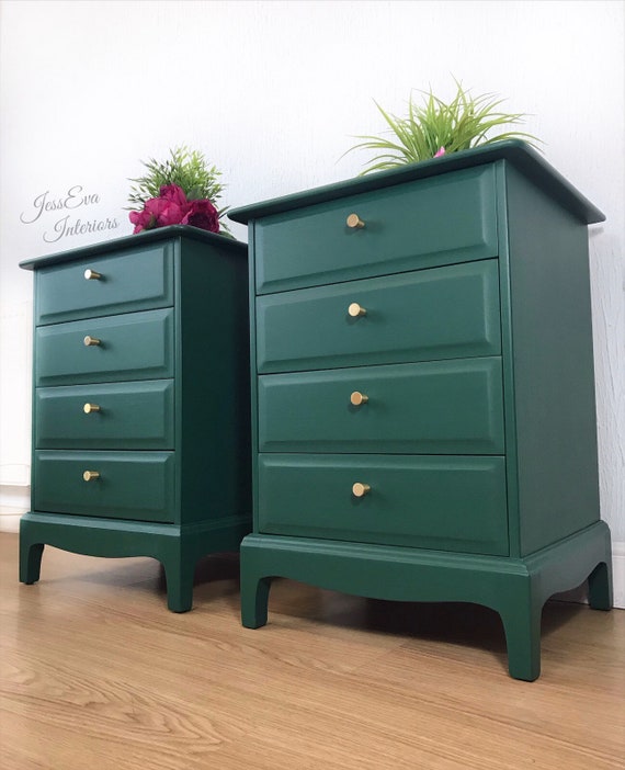 Green cheap bedside drawers