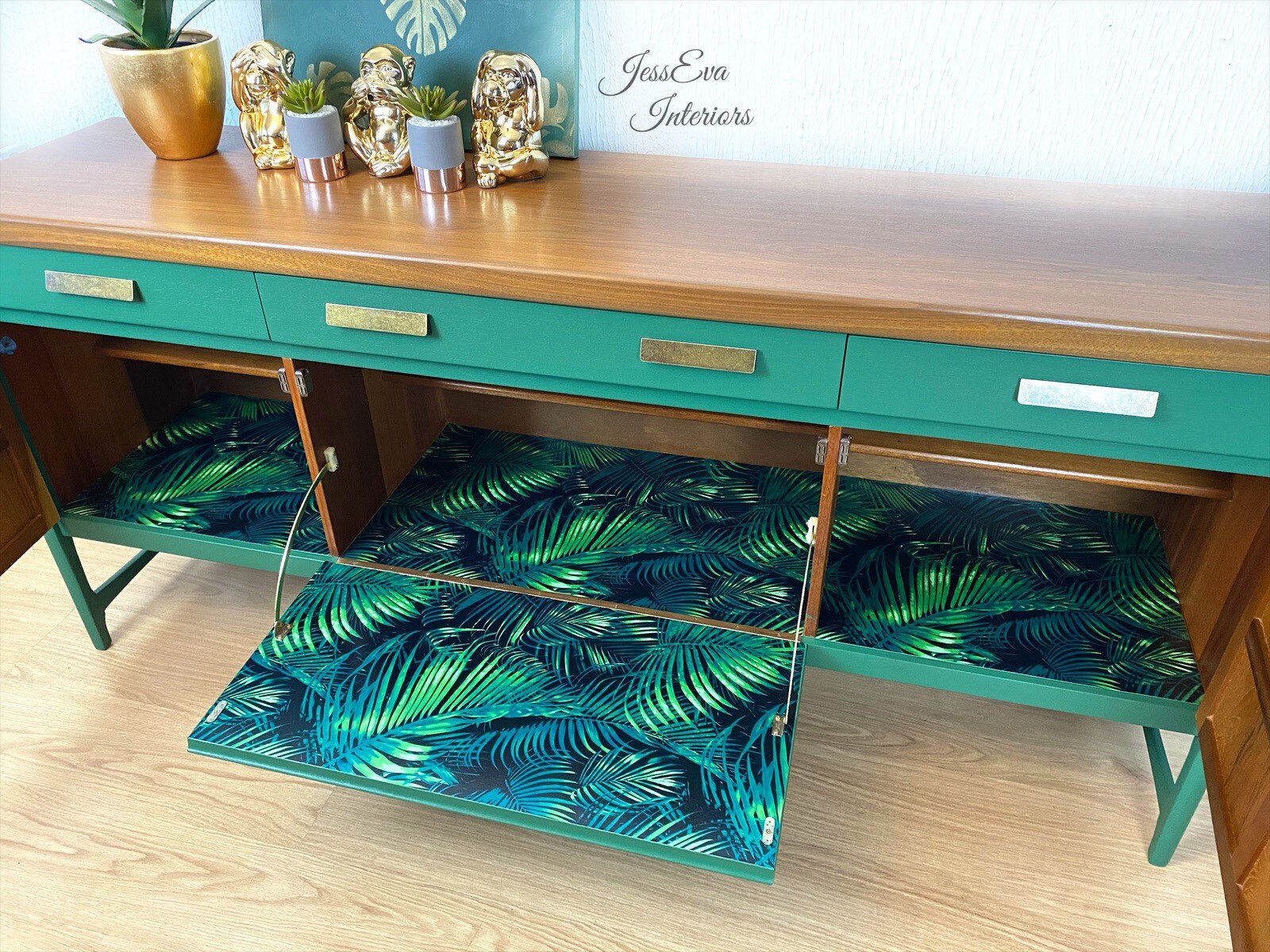 Painted Green Nathan Sideboard, Vintage Sideboard, Vintage Drinks