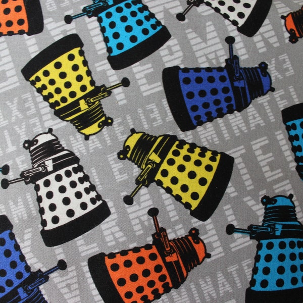 Dr. (Doctor) Who Dalek Toss Fabric by Springs Creative Products - Dr. Who / Dalek