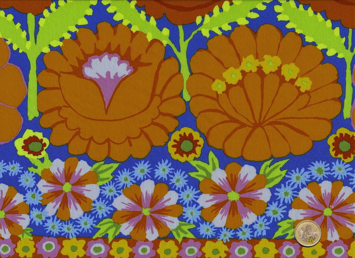 Kaffe Fassett Embroidered Flower Border Fabric for Freespirit