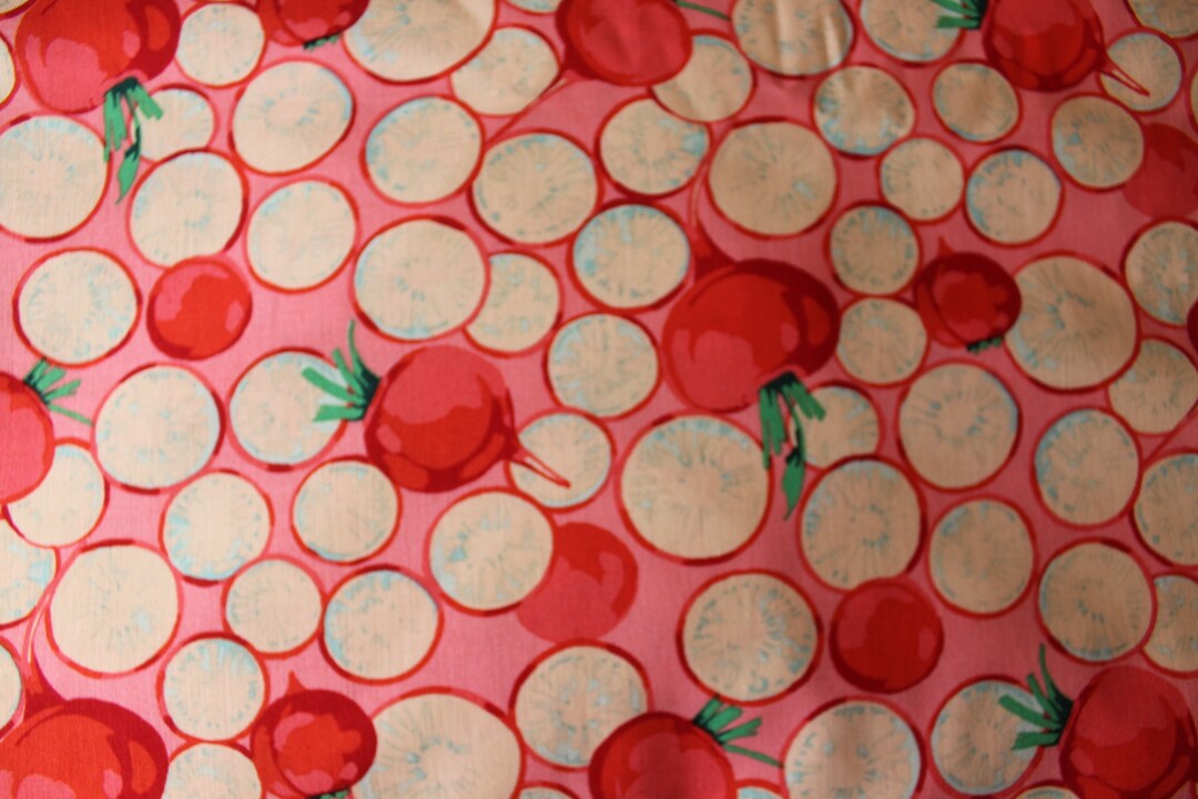 Martha Negley Veggies radish Coin Fabric for Freespirit PWMN00 Radish