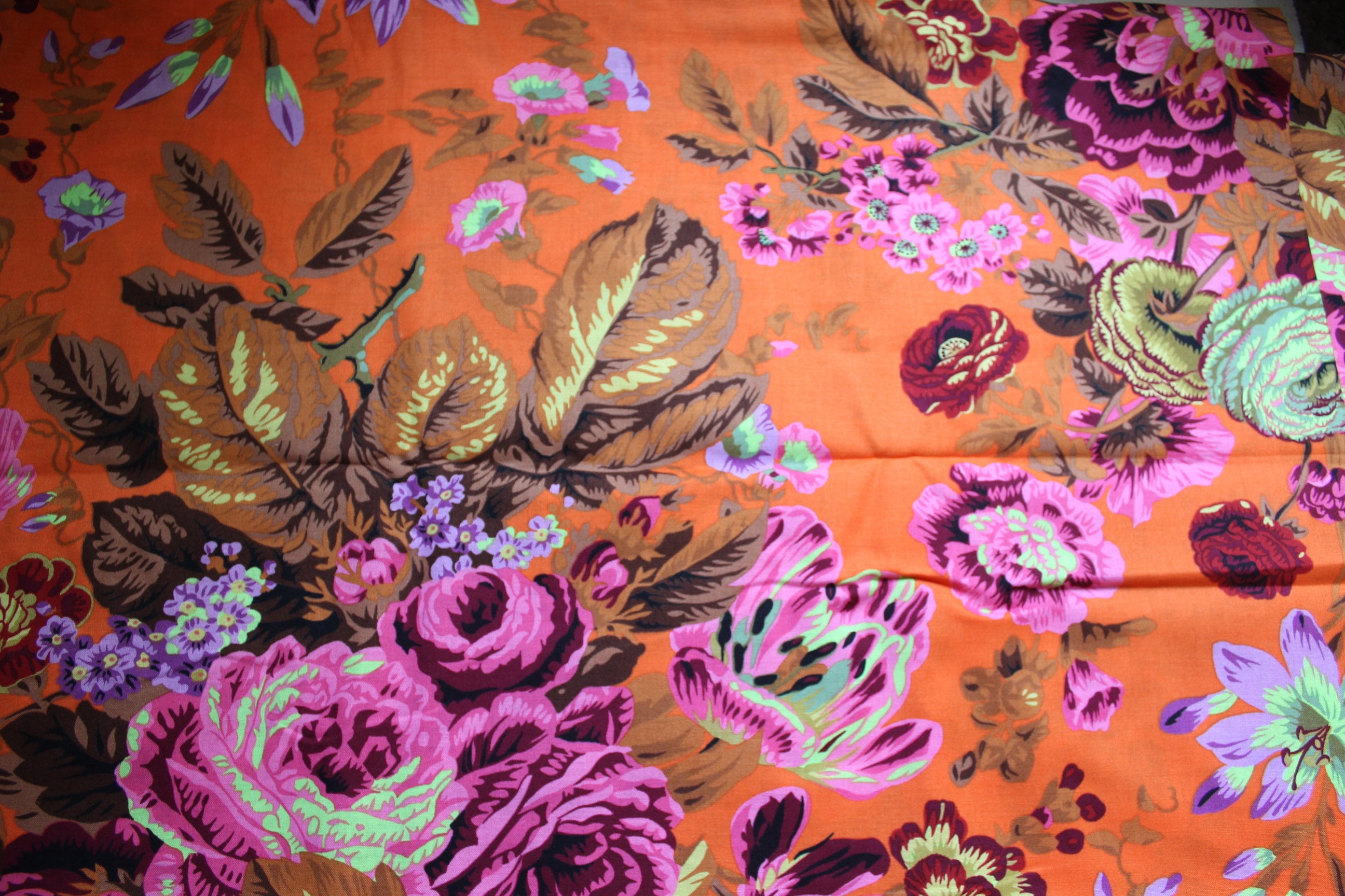 Kaffe Fassett Collective - Philip Jacobs Floral Delight Fabric (orange ...