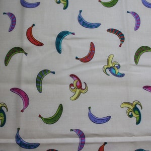 Tula Pink Don&#39;t Slip Fabric - Monkey Wrench Line - Don&#39;t Slip (Fruit Salad) Banana Print - PWTP136 for FreeSpirit - OOP