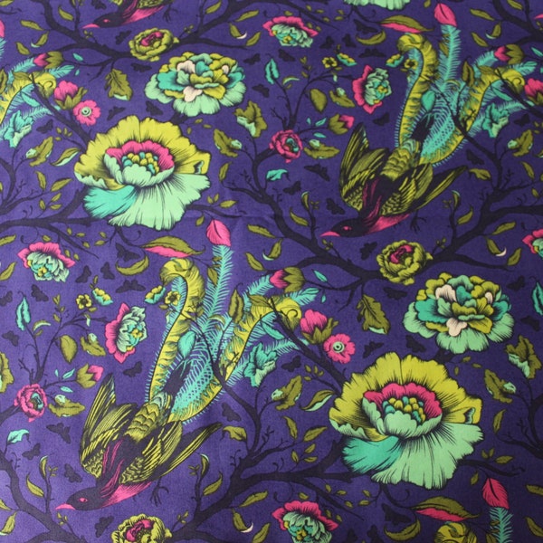 Tula Pink Tail Feathers Fabric - All Star Line - Tail Feathers (Iris) Print - PWTP116 for FreeSpirit - OOP