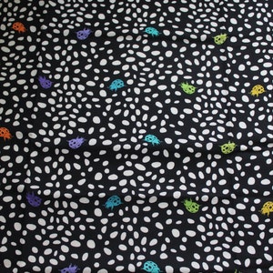 Tula Pink Spots on Spots Fabric - Monkey Wrench Line - Spots on Spots (Guava) Bug/Beetle Print - PWTP139 for FreeSpirit - OOP