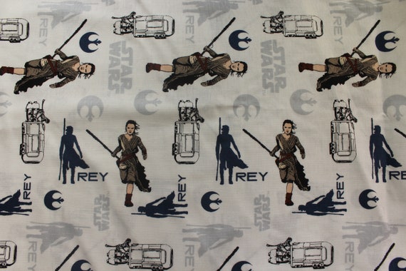 Gray Star Wars Logo  Force Awakens Camelot Quilt Fabric by the 1/2 yd 