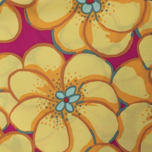 Kaffe Fassett Collective - Brandon Mably PWBM056 Elephant Flower (Yellow) Fabric for Rowan/Westminster - OOP