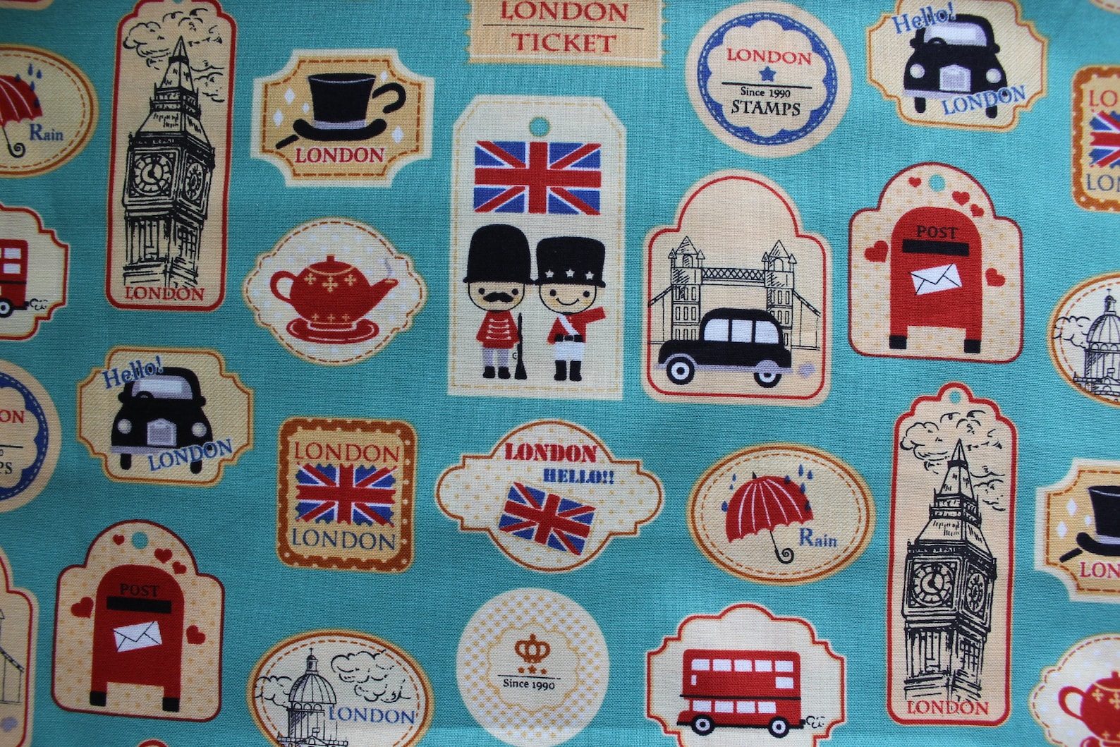 London Fabric / LondonThemed Fabric by Esiatex Big Ben Etsy
