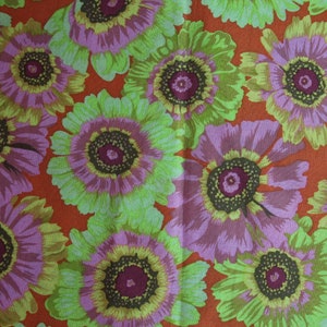 Kaffe Fassett Collective - Philip Jacobs PWPJ057 Painted Daisies / Painted Daisy (Citrus) Fabric for Rowan/Westminster - OOP