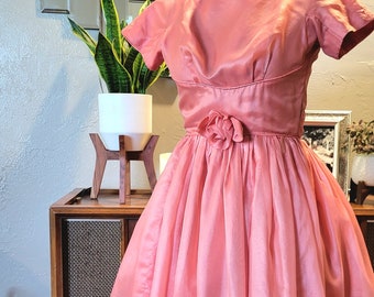 Vintage 1950's Peach Party Dress