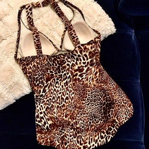 Vintage 1960s White Stag Leopard Cheetah Print Swimsuit image 2