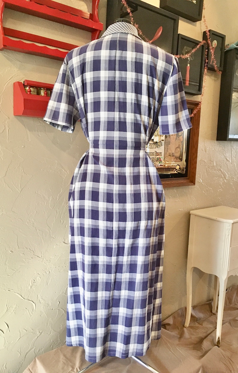 Vintage 80\u2019s Does 1950\u2019s Plaid Tieback House Dress