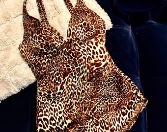 Vintage 1960’s White Stag Leopard Cheetah Print Swimsuit