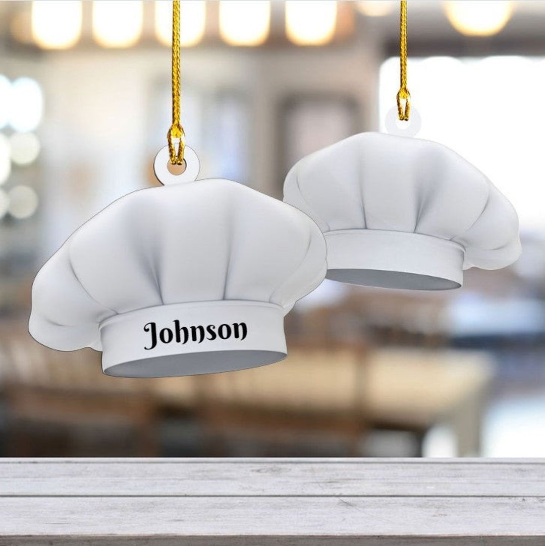 Personalized Chef Hat Custom Shaped Ornament Acrylic Chef Etsy