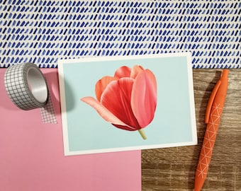 Tulip Flower Art Print | A6 Print | Spring Flower | Minimalist Decor | Home Decor | Print