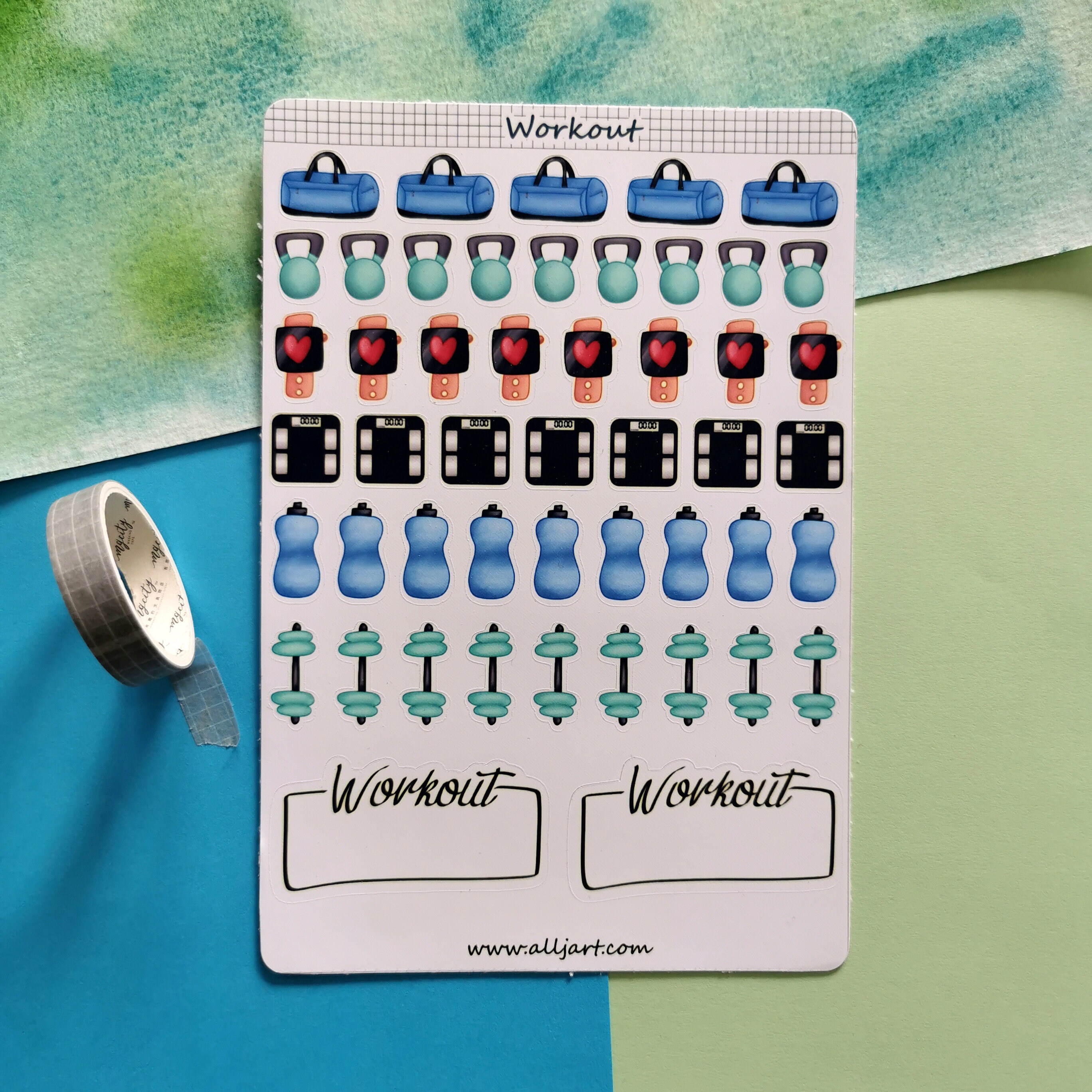 workout planner stickers workout sticker sheet planner etsy