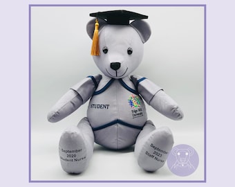 Doctor/Nurse/NHS Uniform Memory Bear | Made From Clothing | Memories by Melly | Keepsakes UK