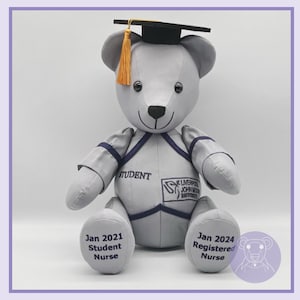 Doctor/Nurse/NHS Uniform Memory Bear | Made From Clothing | Memories by Melly | Keepsakes UK