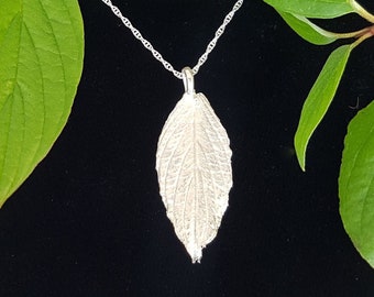 Dogwood leaf necklace.