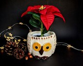 Owl shaped plant pot, small.