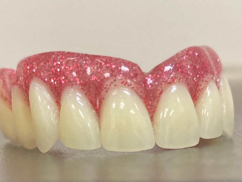 Tiny denture keychain baby teeth@