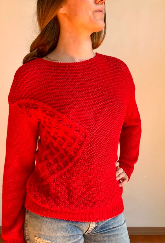 Handknit Cotton and Ramie Vintage 1980s Sweater Re