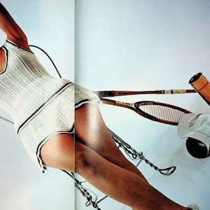 Vintage crochet pattern Tennis dress pdf INSTANT download pattern only pdf mini skirt and vest