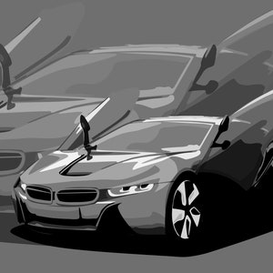 Custom Car Portrait Illustration!  I will draw an amazing cartoon caricature portrait of your favorite car!