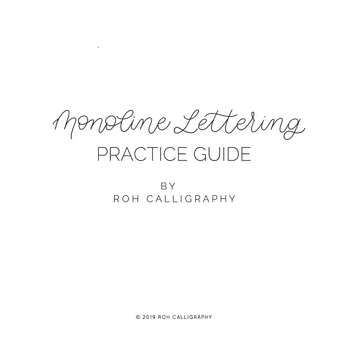 Monoline Lettering Practice Guide - Etsy