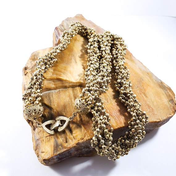 Coro Statement Necklace, Gold tone stunning Ball L