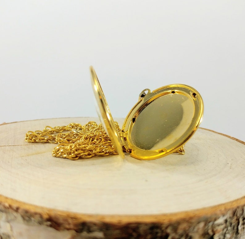 Gold Enamel Peach Rose Locket Enamel Rose Pendant Necklace Etsy