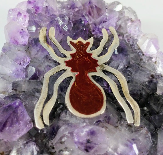 Sterling Silver, Spider Brooch, Vintage Spider Bro
