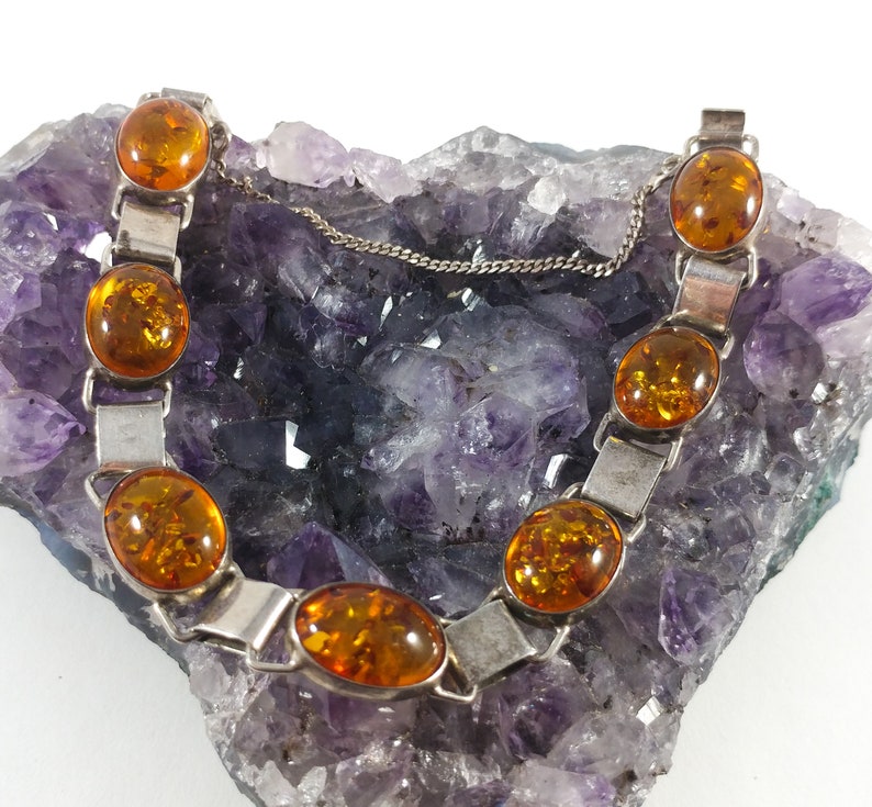 Amber Silver Bracelet Oval Amber Bracelet 1960/'s Sterling Polish Jewelry Baltic Amber Bracelet Breathtaking Natural Honey Amber Bracelet