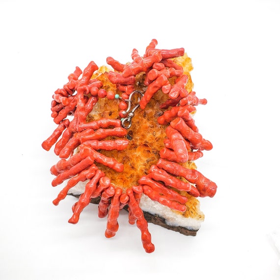 Apple Coral Statement Necklace, XXL Statement Bran
