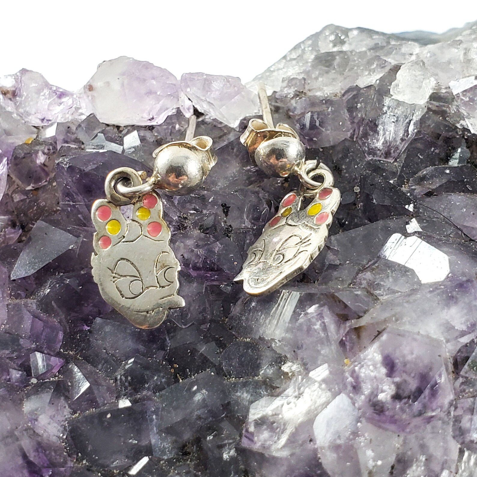 Daisy Duck Sterling Earrings Disneys Daisy Duck Jewelry Stud Etsy