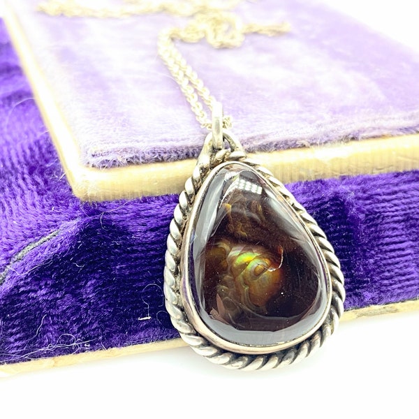 Fire Agate Pendant - Etsy