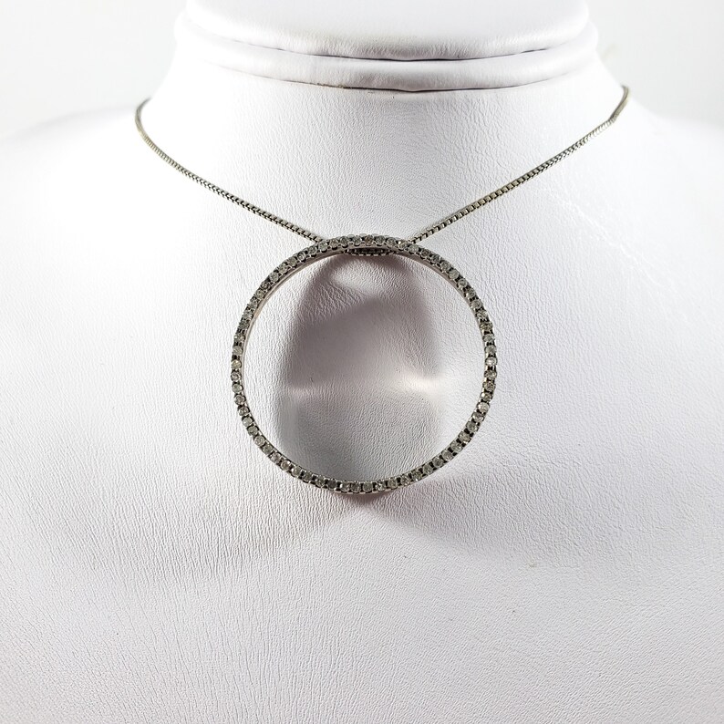 Circle of Life Diamond 1990s Diamond Circle Pendant Necklace Diamond Pendant Circle Of Love Diamond Necklace 12 CT TW Diamond Pendant