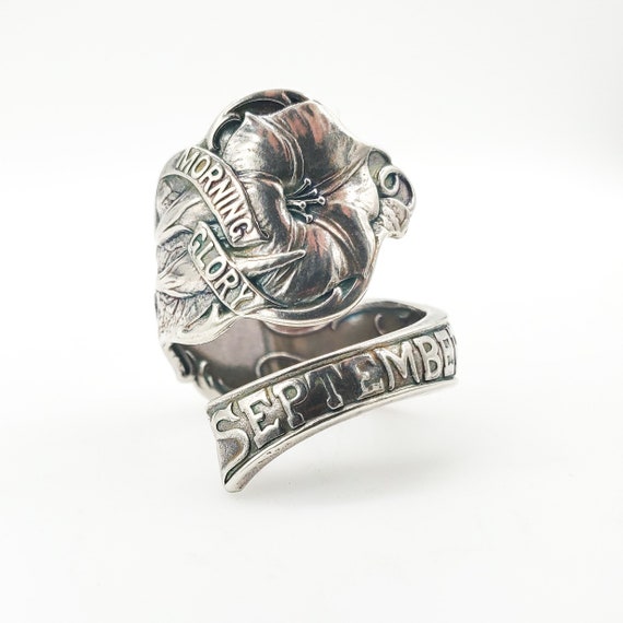 Libra Spoon Ring, Vintage Zodiac Ring, Morning Glo