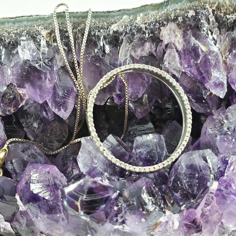 Circle of Life Diamond 1990s Diamond Circle Pendant Necklace Diamond Pendant Circle Of Love Diamond Necklace 12 CT TW Diamond Pendant