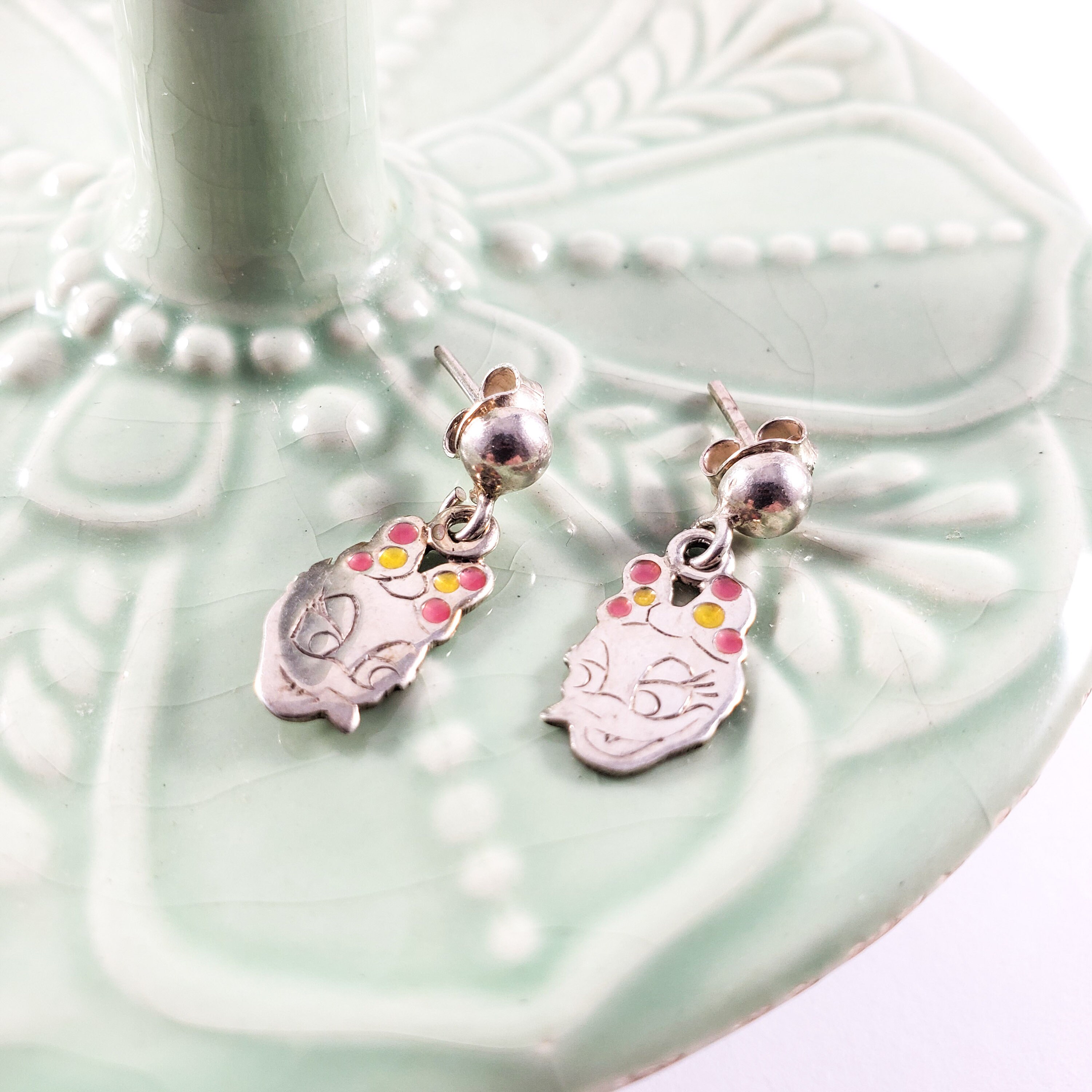 Daisy Duck Sterling Earrings Disneys Daisy Duck Jewelry Stud Etsy