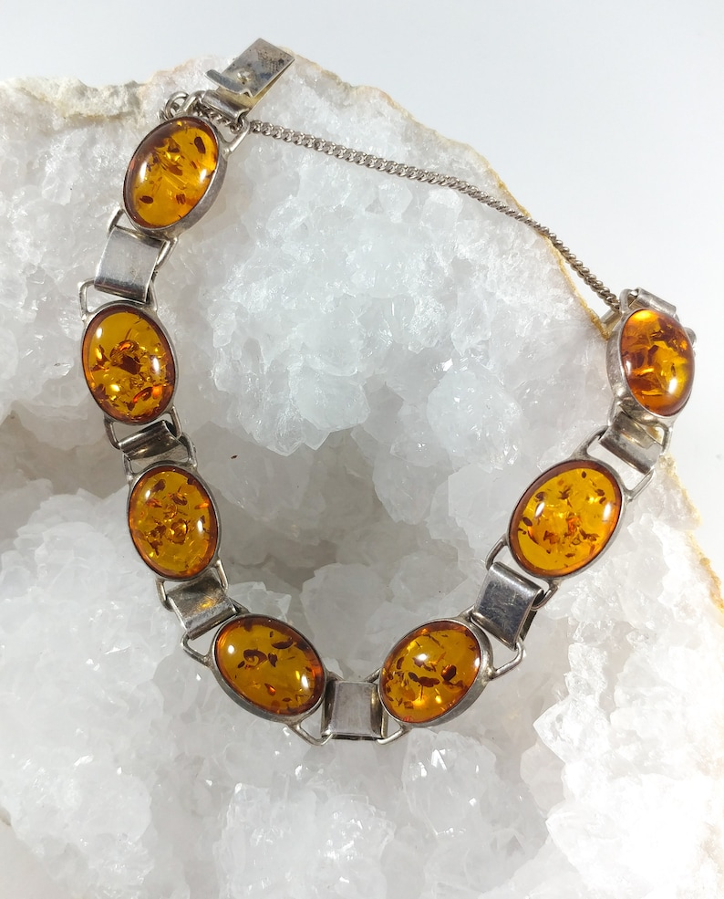 Amber Silver Bracelet Oval Amber Bracelet 1960/'s Sterling Polish Jewelry Baltic Amber Bracelet Breathtaking Natural Honey Amber Bracelet