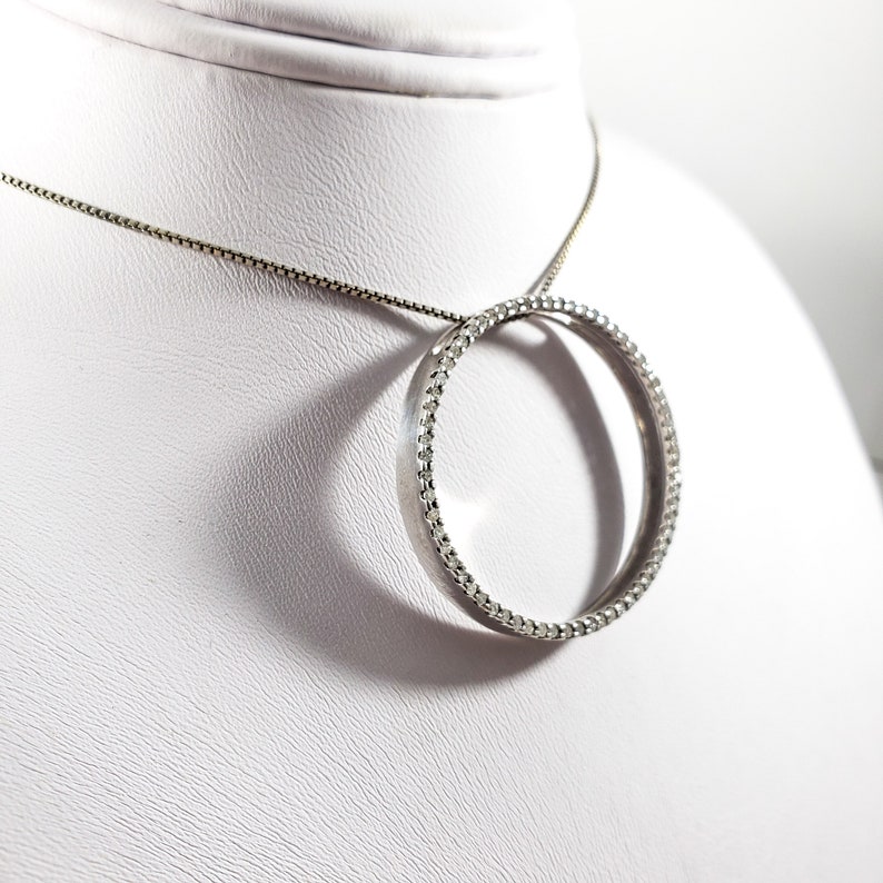 Circle of Life Diamond 1990s Diamond Circle Pendant Necklace Diamond Pendant Circle Of Love Diamond Necklace 12 CT TW Diamond Pendant