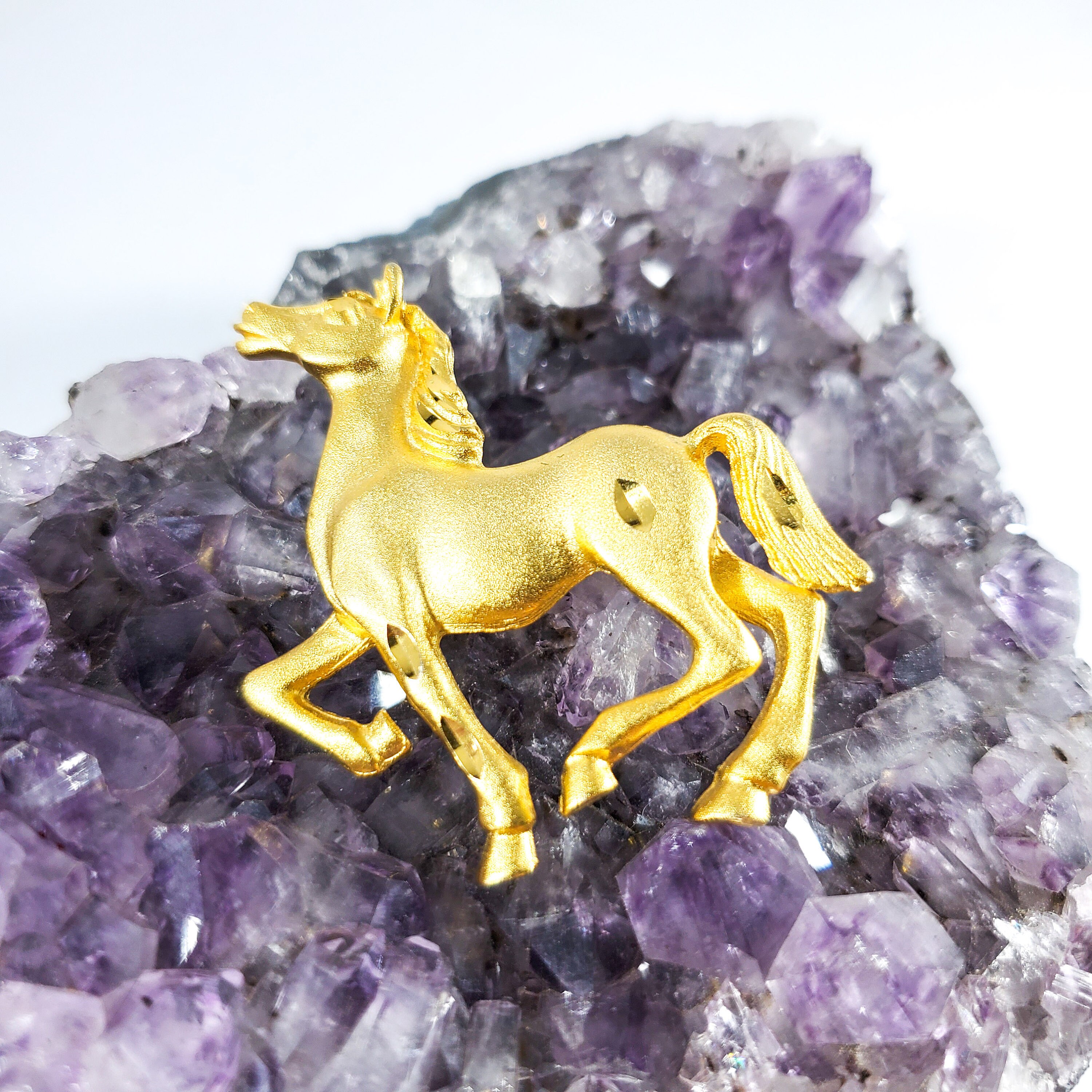 Gold Horse Brooch Trotting Horse Pin Equestrian Jewelry 4H Etsy