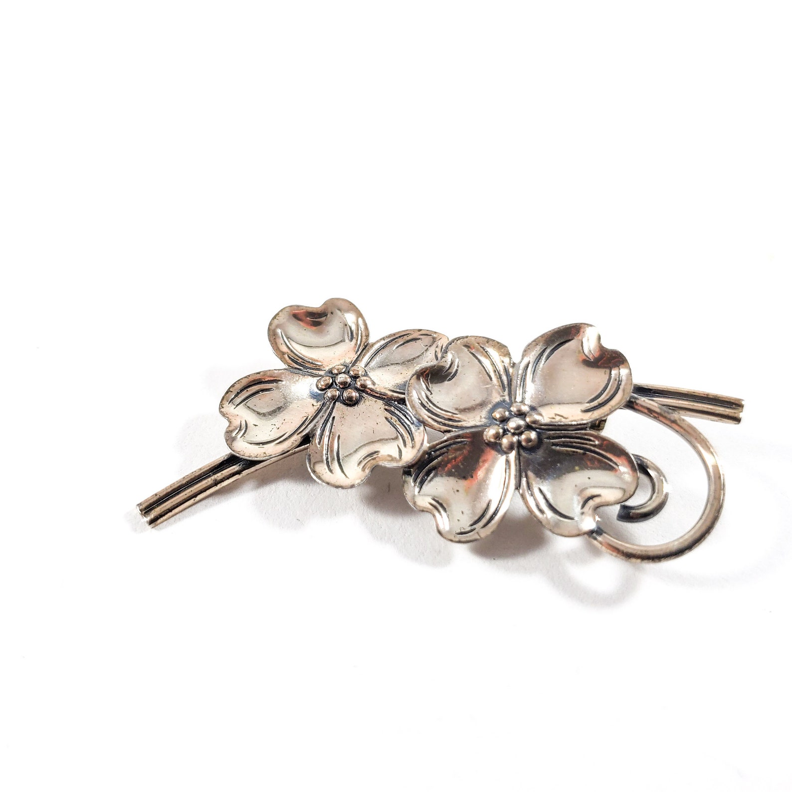Sterling Silver Beau Brooch Floral Brooch Scarf Floral Pin - Etsy