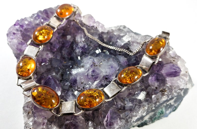 Amber Silver Bracelet Oval Amber Bracelet 1960/'s Sterling Polish Jewelry Baltic Amber Bracelet Breathtaking Natural Honey Amber Bracelet