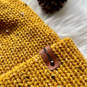 Mustard beanie hat image 2