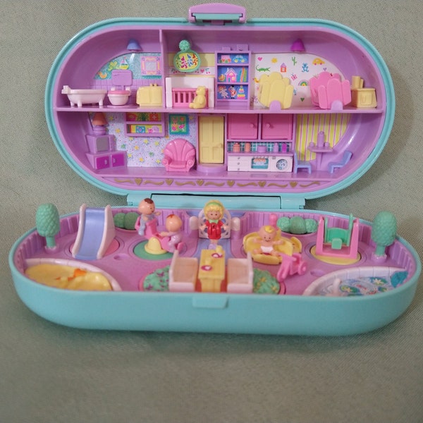 Polly Pocket Bluebird 1992 Babysitting Stamper Playset Complete With Stamps & Ink Vintage