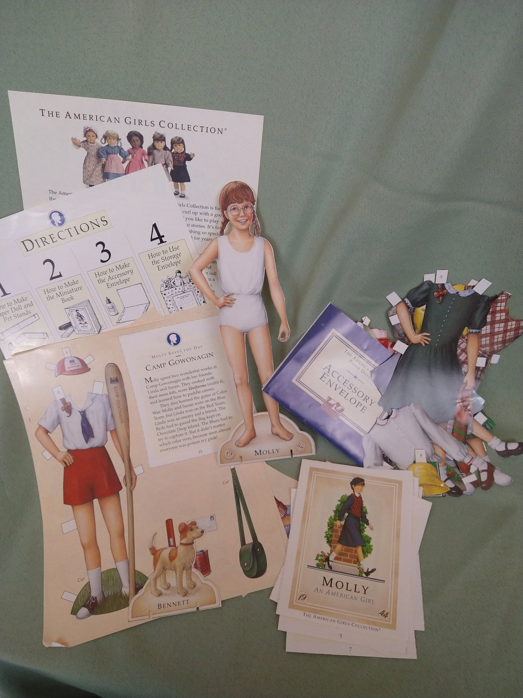 Vintage American Girl Doll Paper Doll Set Molly Etsy