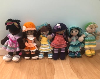 Handmade doll, stuffed toy, crochet, girl doll, beautiful handmade doll