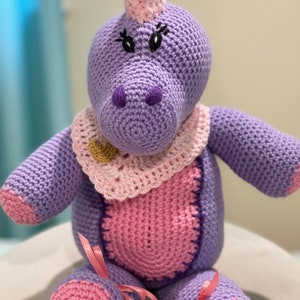 Handmade stuffed animal, dinosaur doll, T-Rex, knit by hand, Handmade baby gift image 8